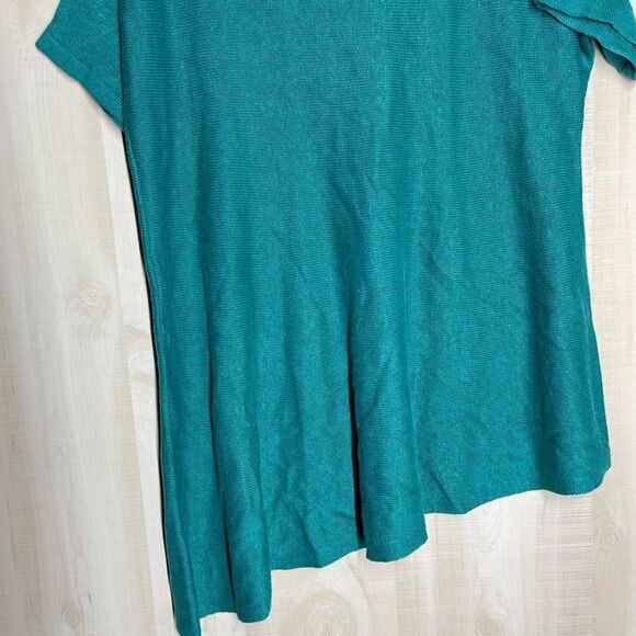 Eileen Fisher linen turquoise short sleeve‎ tunic top, size small - Picture 14 of 16